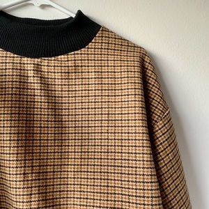 NWOT BERSHKA HOUNDSTOOTH SWEATER